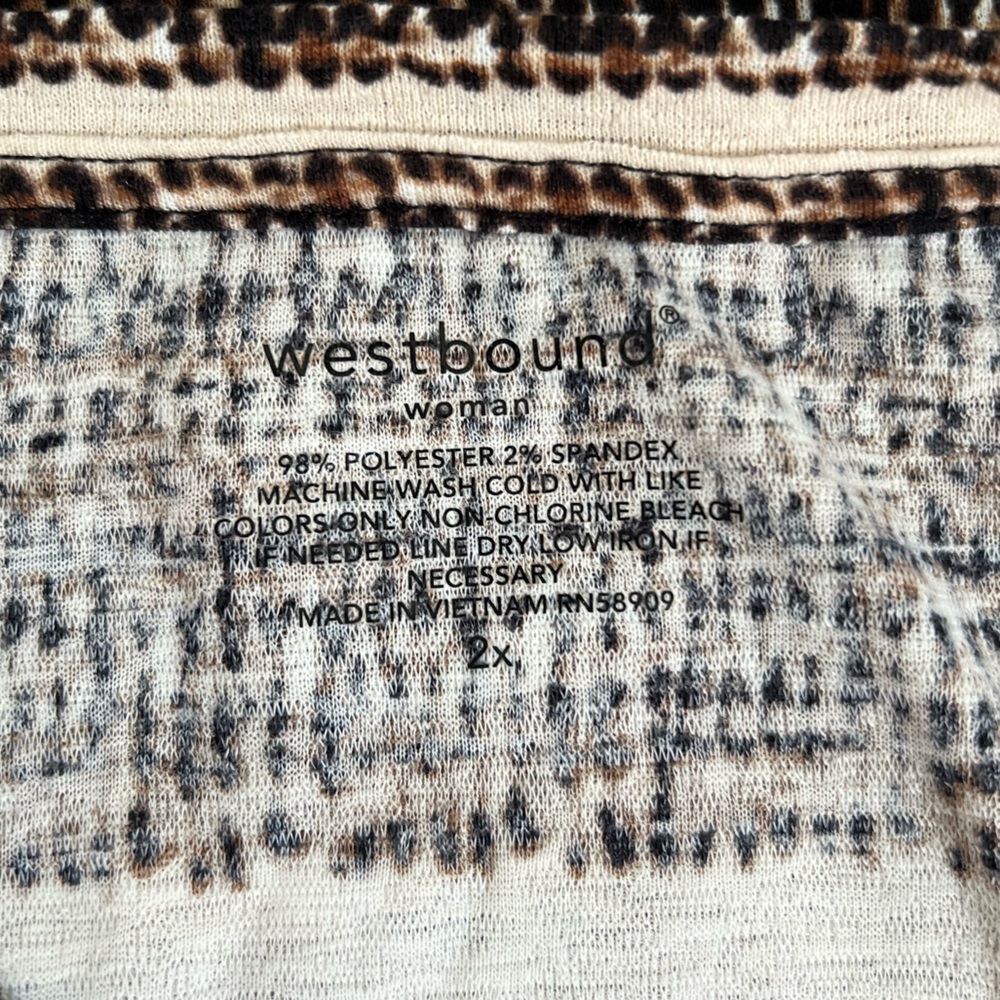 WESTBOUND Striped Faux Button Detail Short Sleeve Top EUC - Picture 8 of 8